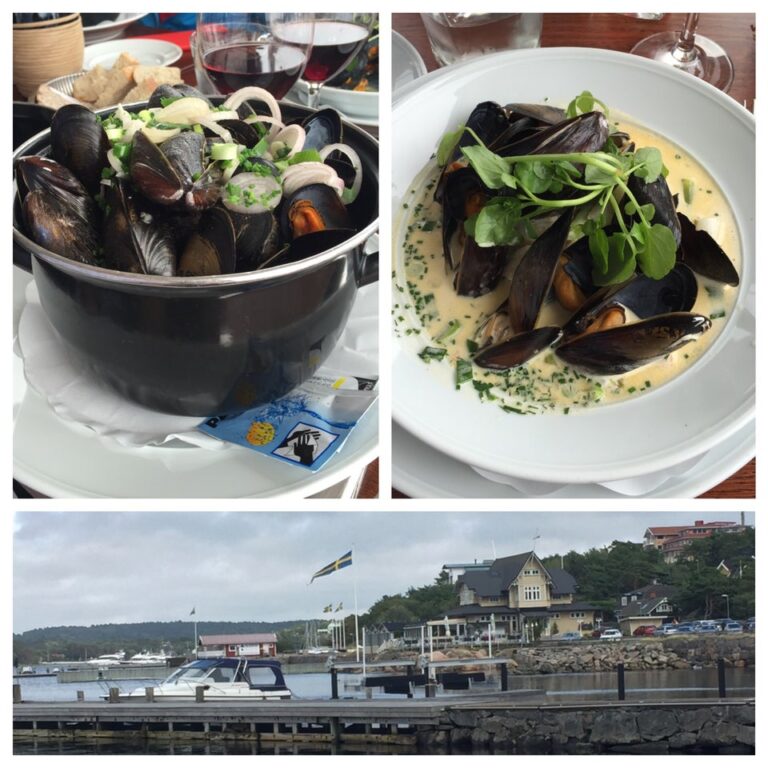 Moules frites — vinkokta blåmusslor