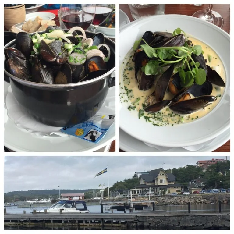 Moules frites — vinkokta blåmusslor